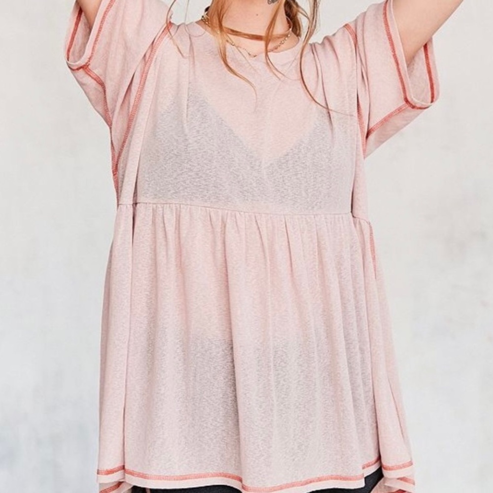 Sheer Light Pink Flowy Top